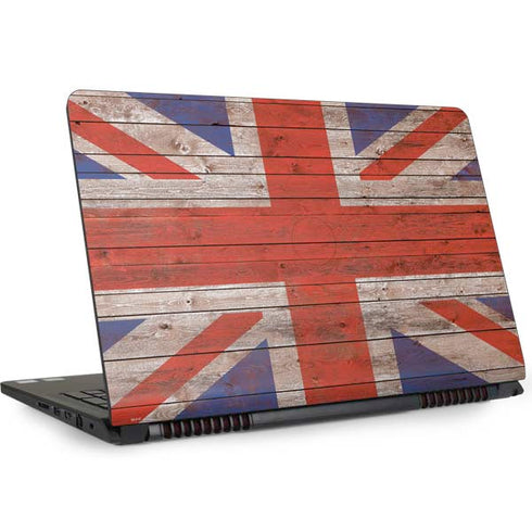 United Kingdom Flag Dark Wood Dell Inspiron Skin
